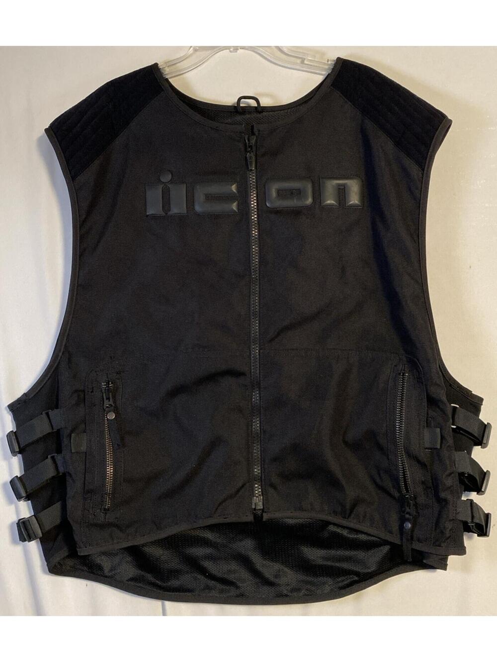 ICON Brigand Mens 4XL-5XL Motorcycle Riding Vest Black Armored Street Free Ship